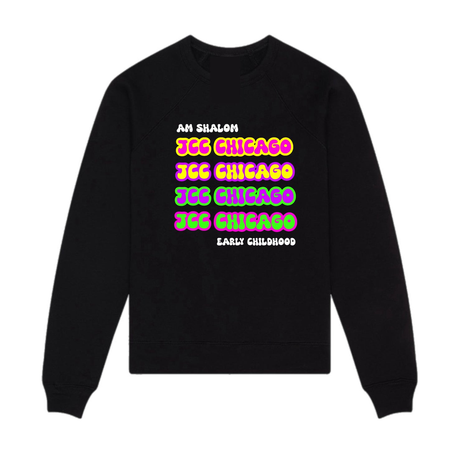 Girls neon JCC Am Shalom crewneck