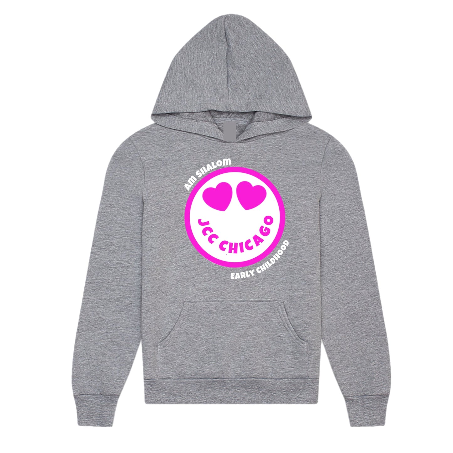 Pink emoji JCC Am Shalom hoodie