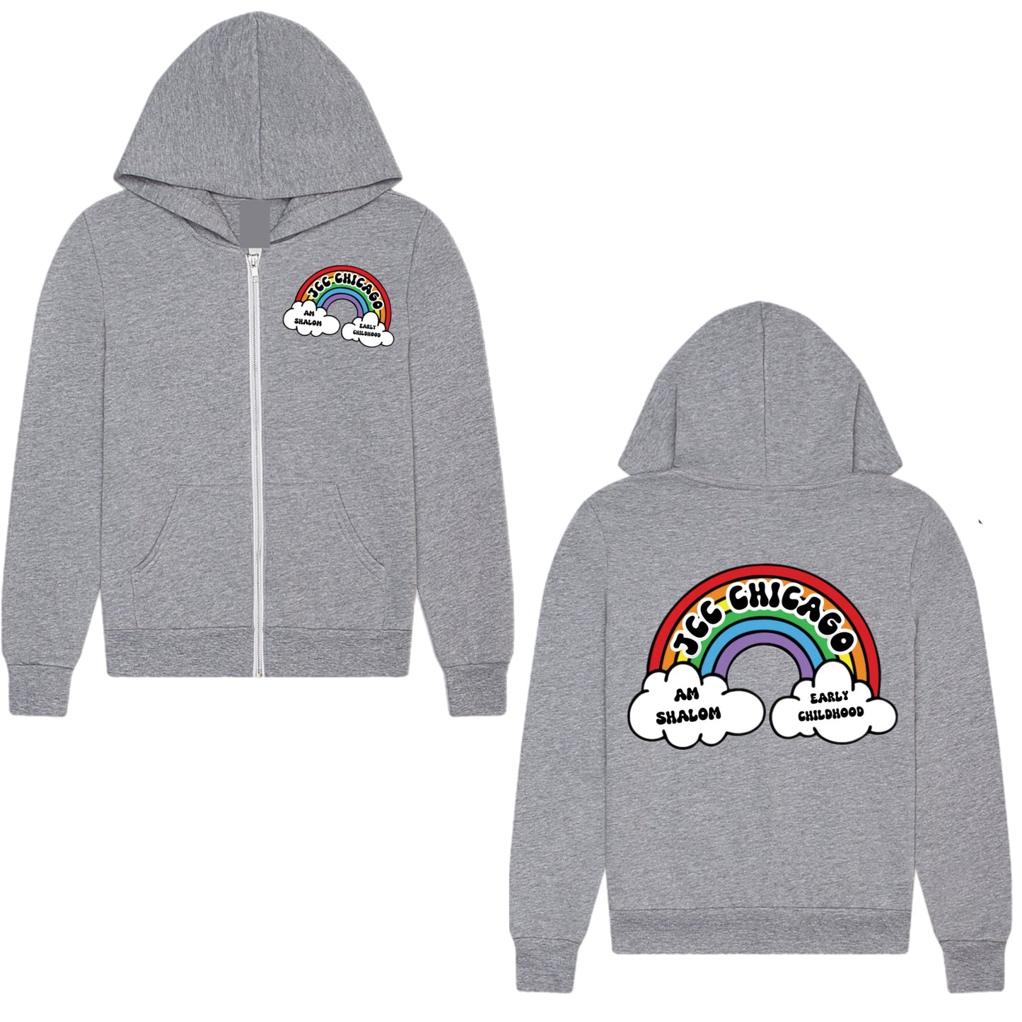 Rainbow JCC Am Shalom zip hoodie