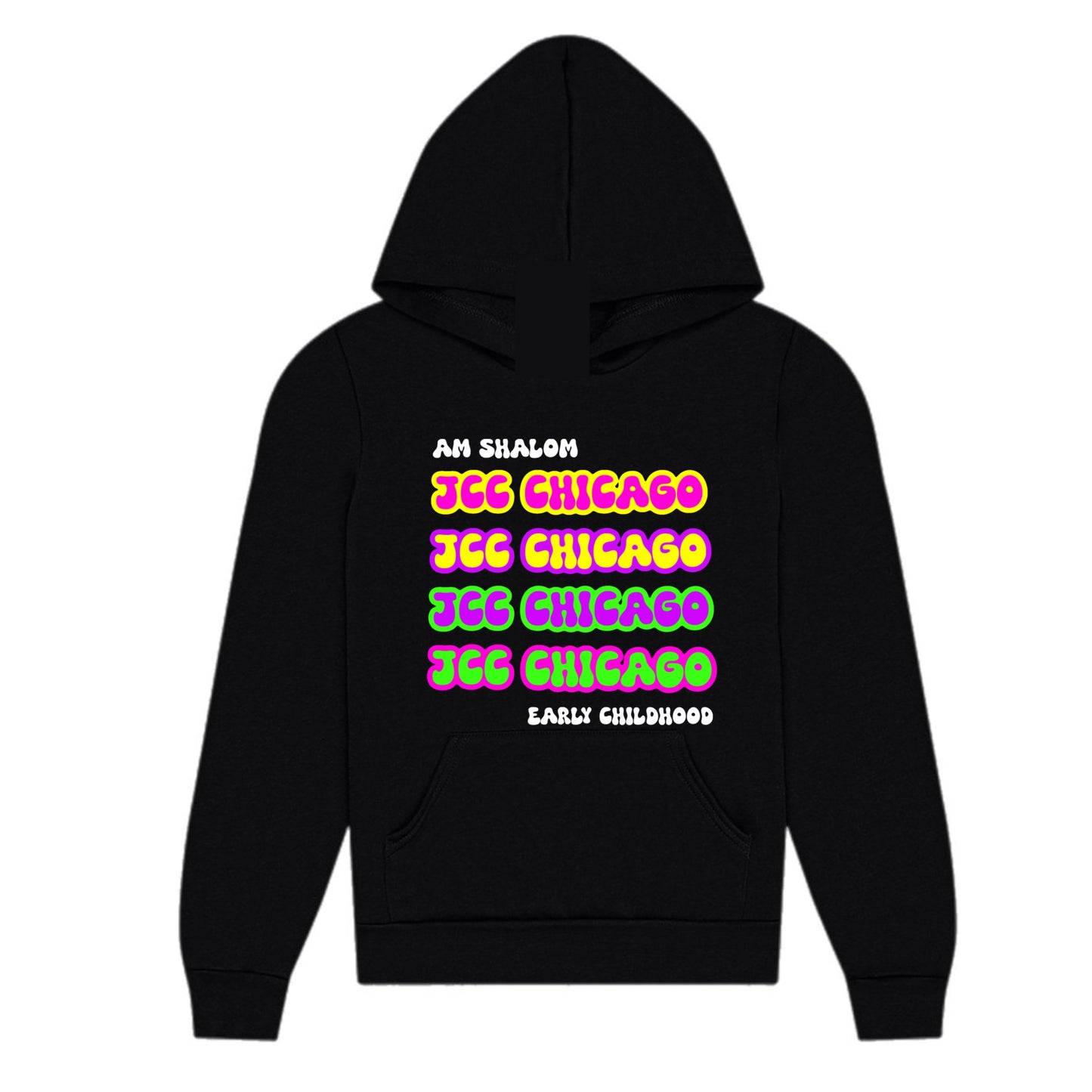 Girls neon JCC Am Shalom hoodie