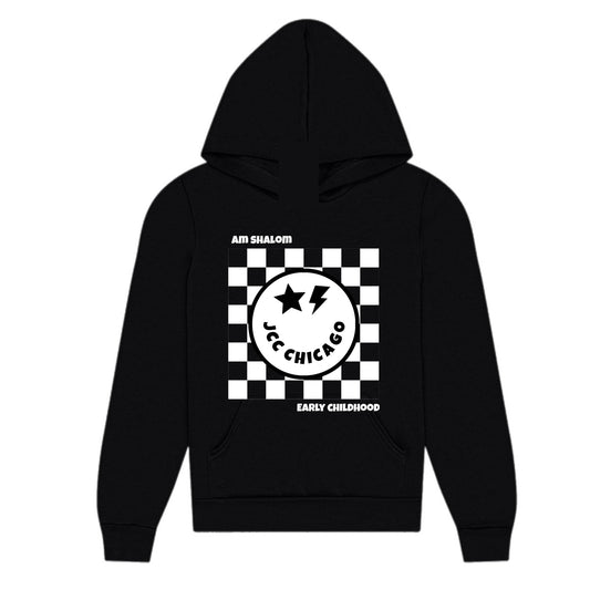 Checkered emoji JCC Am Shalom hoodie