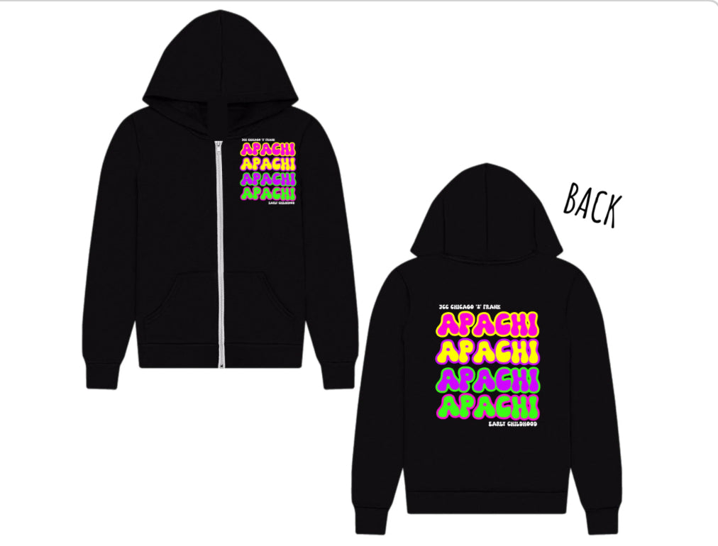 Girls neon APACHI zip hoodie