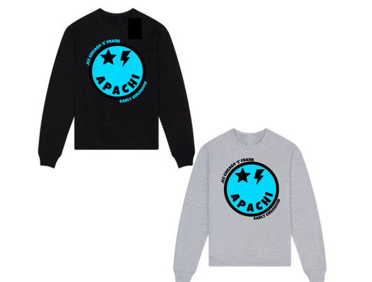 Blue emoji APACHI crewneck