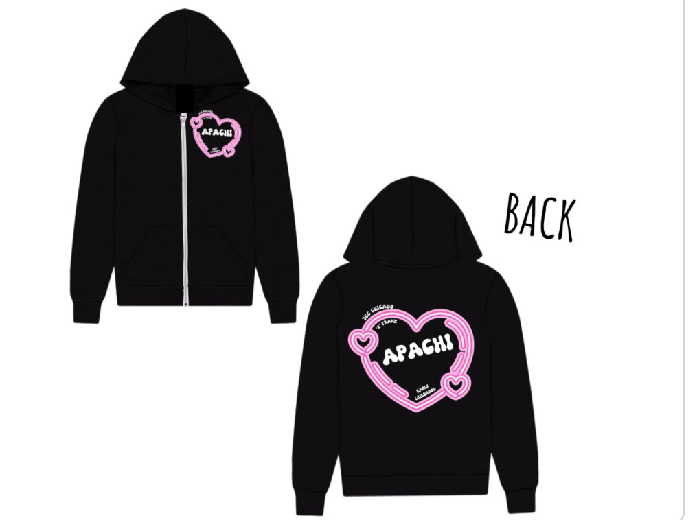 Pink heart APACHI zip hoodie