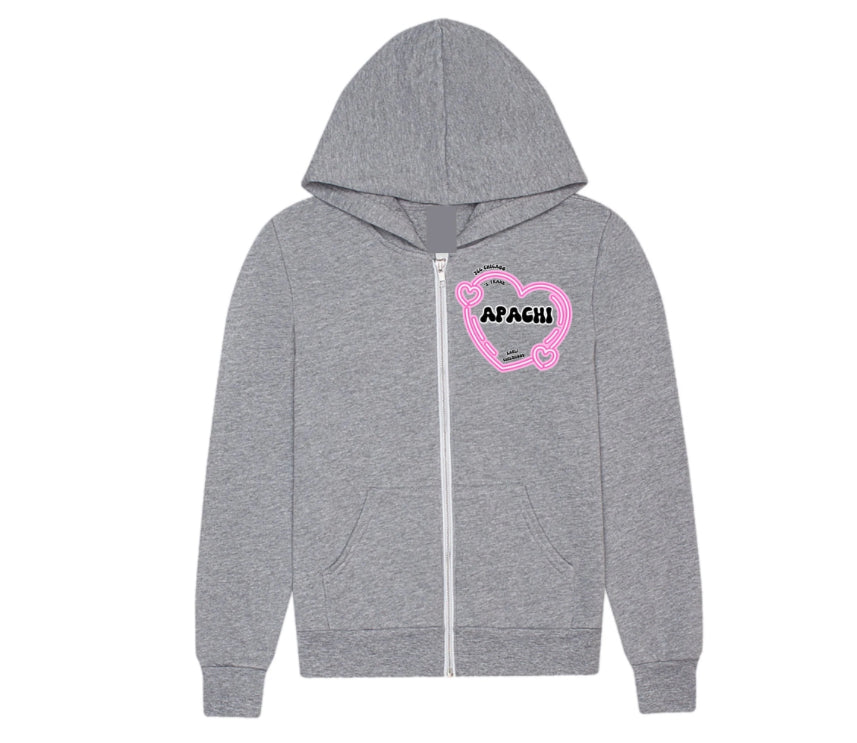 Pink heart APACHI zip hoodie