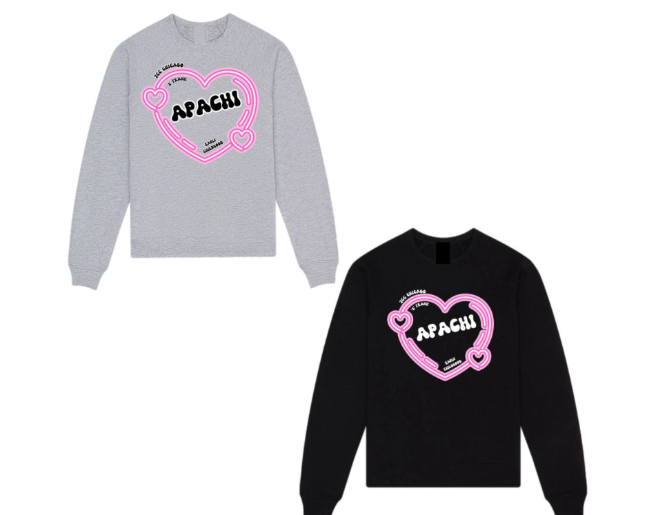 Pink heart APACHI crewneck