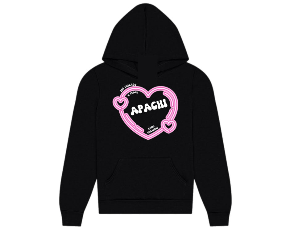 Pink heart APACHI hoodie