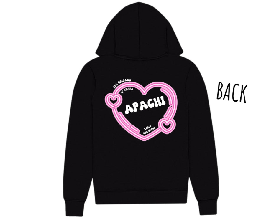 Pink heart APACHI zip hoodie