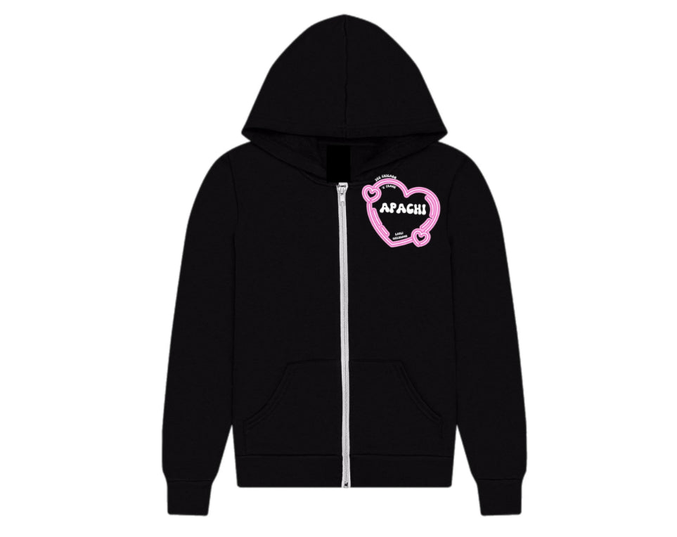 Pink heart APACHI zip hoodie