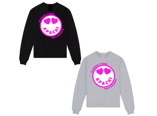 Pink emoji APACHI crewneck