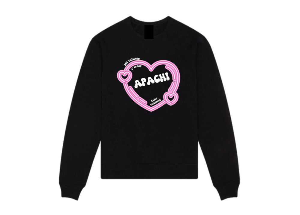 Pink heart APACHI crewneck