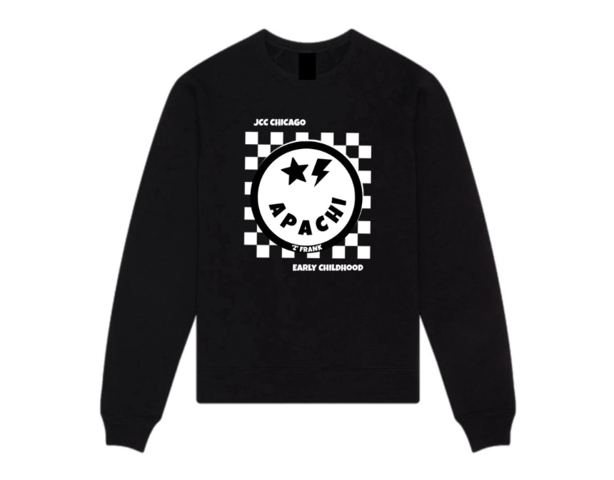 Checkered emoji APACHI crewneck