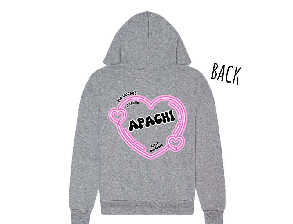 Pink heart APACHI zip hoodie