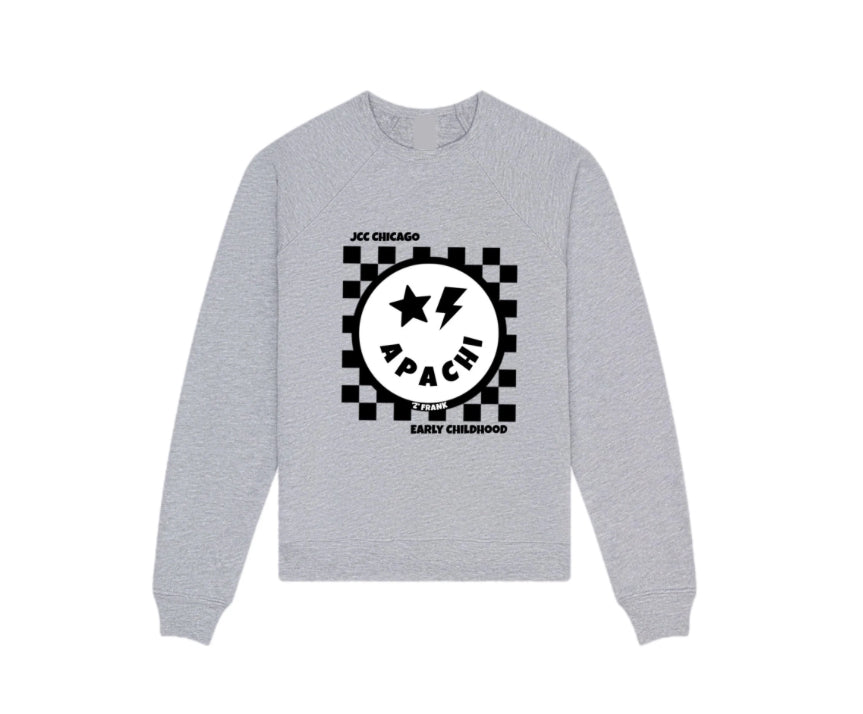 Checkered emoji APACHI crewneck