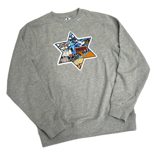 Girls Star of David crewneck (gray)