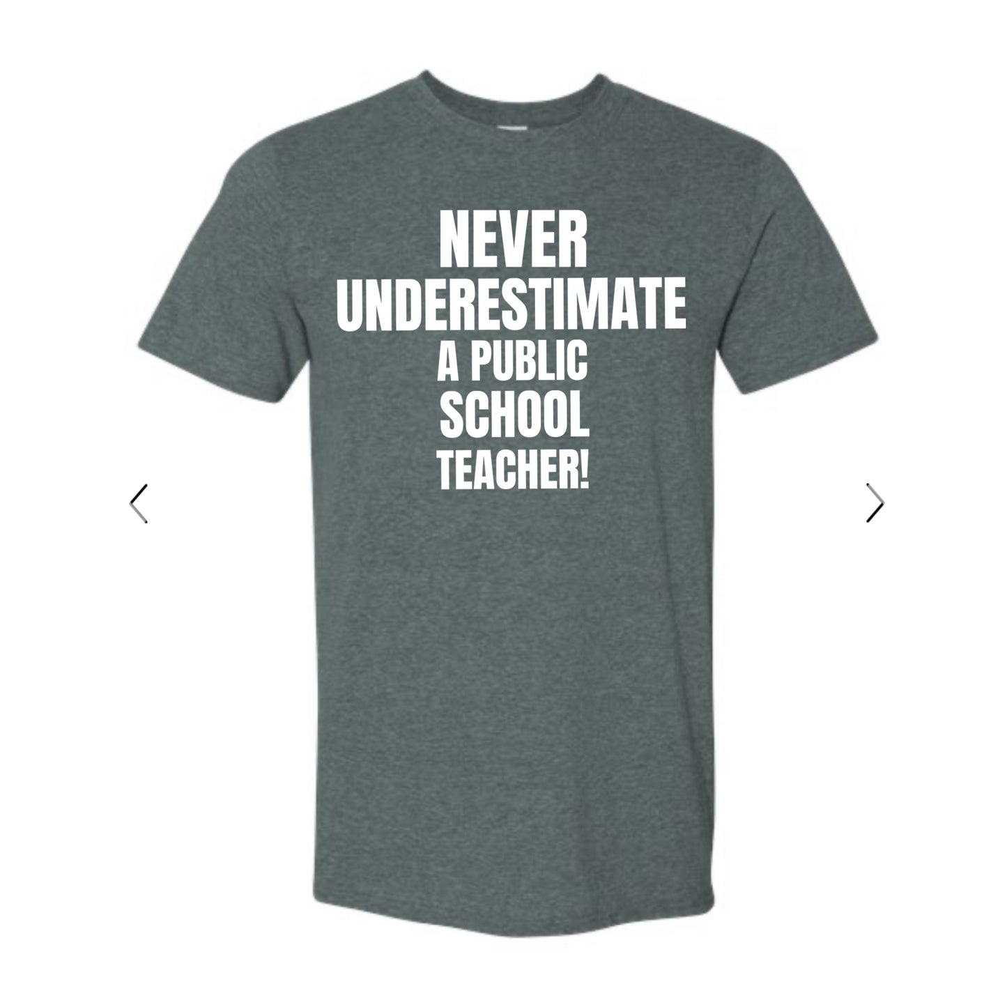 Never underestimate a public school teacher- unisex shirt