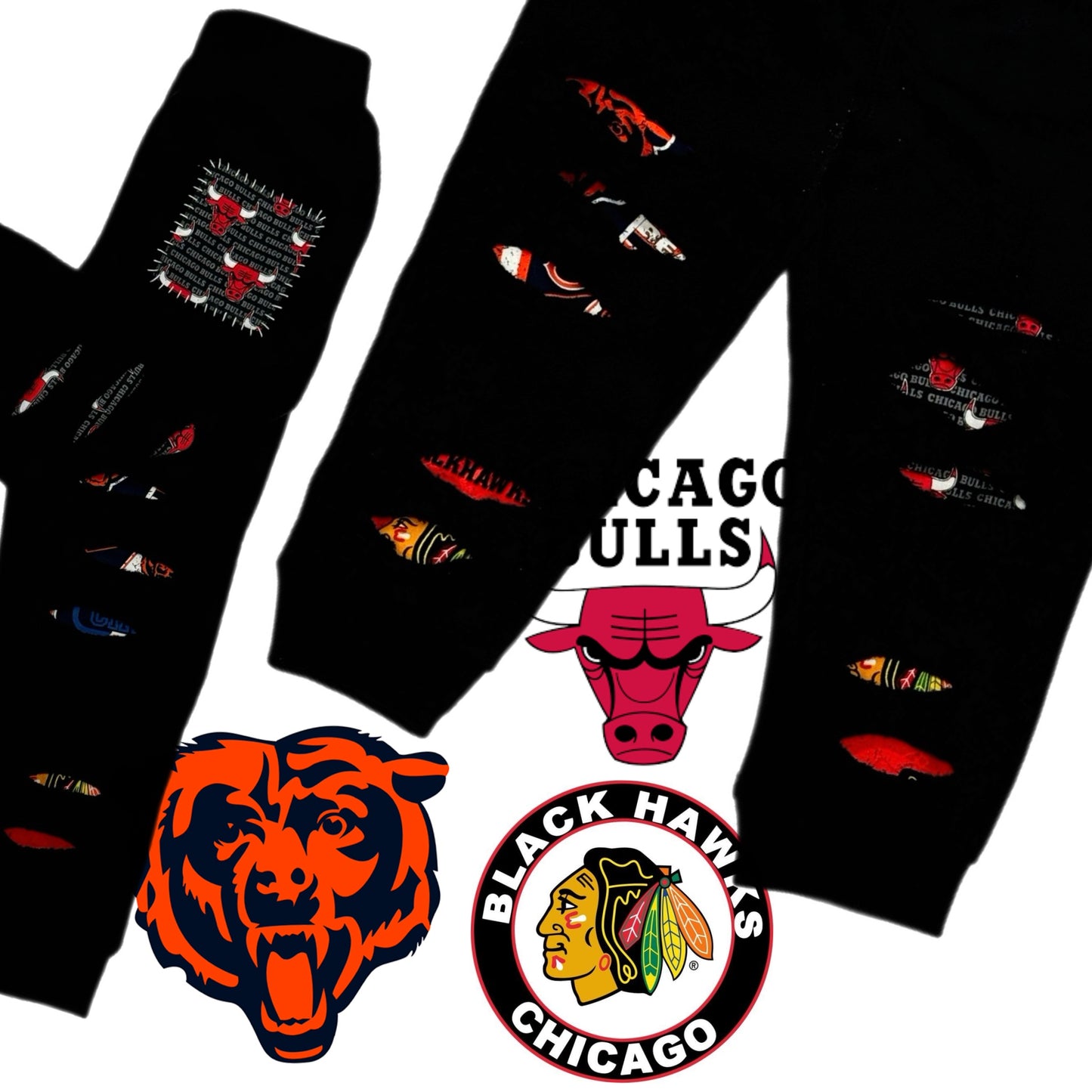 Chicago sports joggers football joggers chicago sweatpants Chicago pants chicago teams pants Chicago baby gift