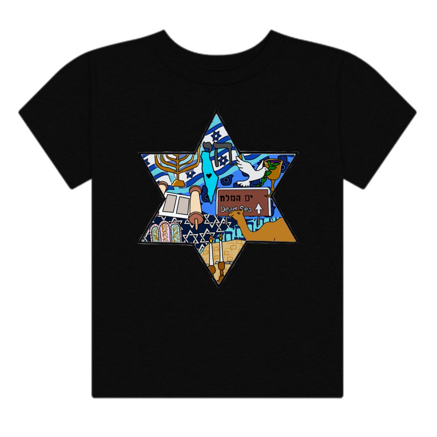 Girls Israel tee (black)