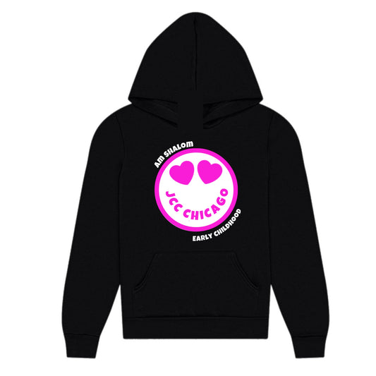 Pink emoji JCC Am Shalom hoodie